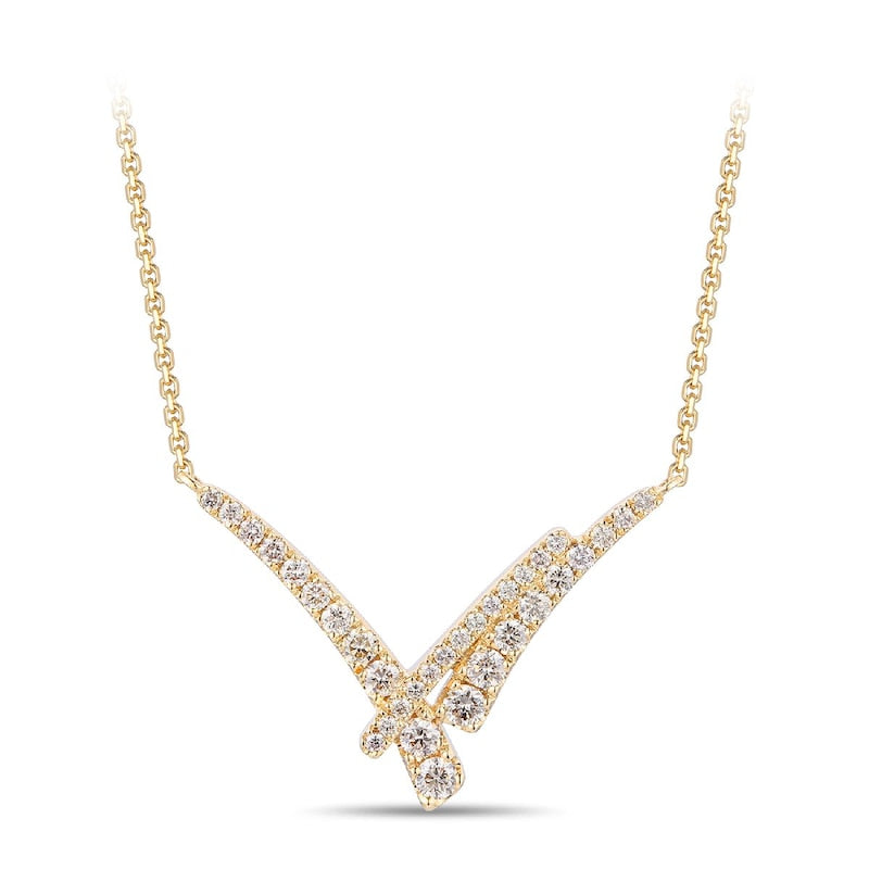 Le Vian 14ct Yellow Gold & 0.50ct Diamond V Shaped Pendant necklace