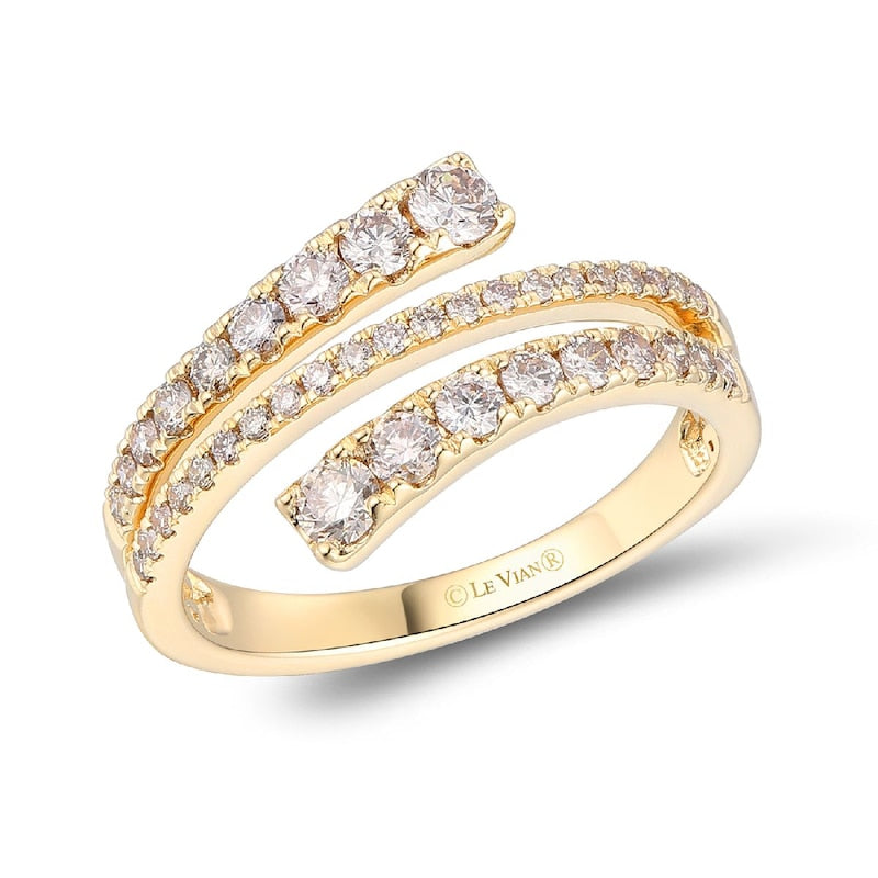 Le Vian 14ct Yellow Gold & 0.69ct Diamond Three Row Wrap Ring
