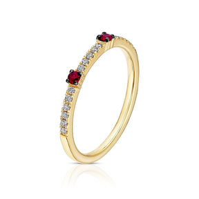 Le Vian 14ct Yellow Gold 0.10ct Diamond Passion Ruby Eternity Ring