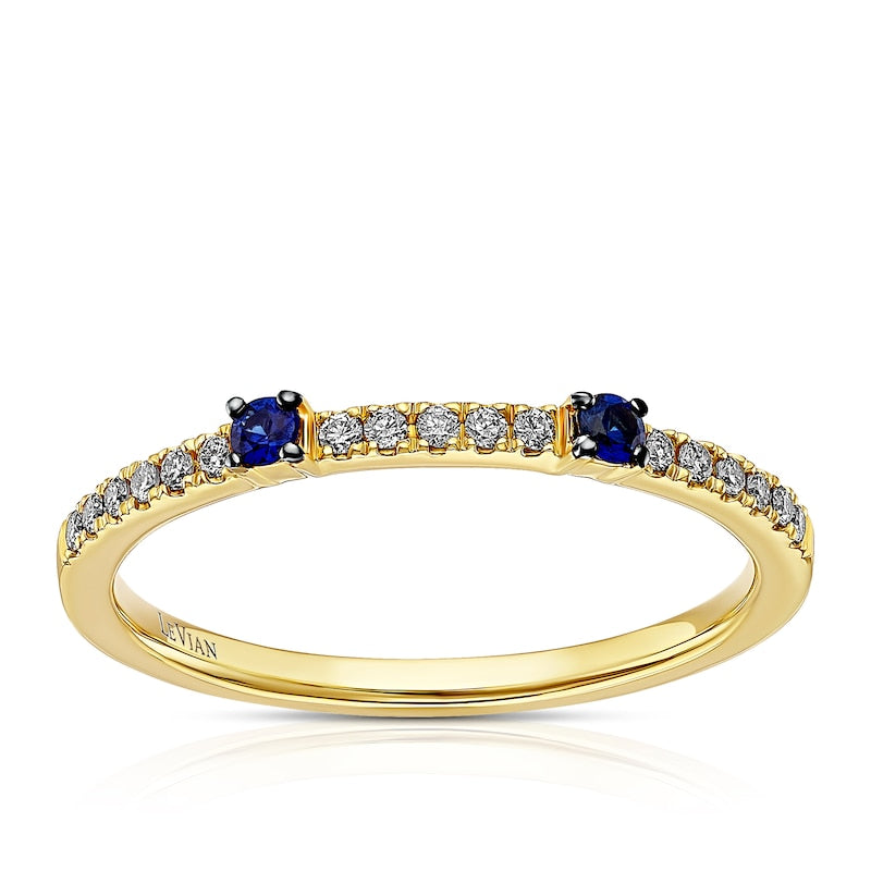 Le Vian 14ct Yellow Gold 0.10ct Diamond & Blueberry Sapphire Eternity Ring