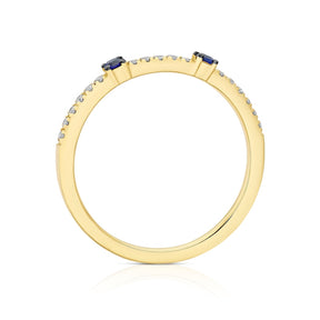 Le Vian 14ct Yellow Gold 0.10ct Diamond & Blueberry Sapphire Eternity Ring