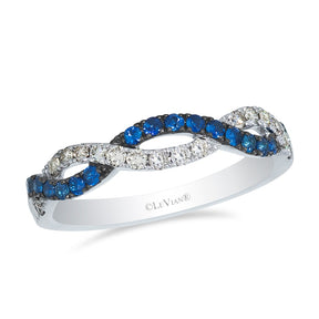 Le Vian 14ct White Gold Nude 0.20ct Diamond & Blueberry Sapphire Twisted Eternity Ring