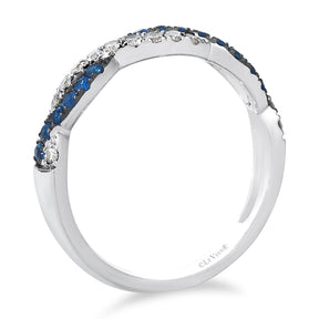 Le Vian 14ct White Gold Nude 0.20ct Diamond & Blueberry Sapphire Twisted Eternity Ring