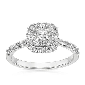Engagement Ring Platinum Cushion Shaped 0.50ct Diamond Ring
