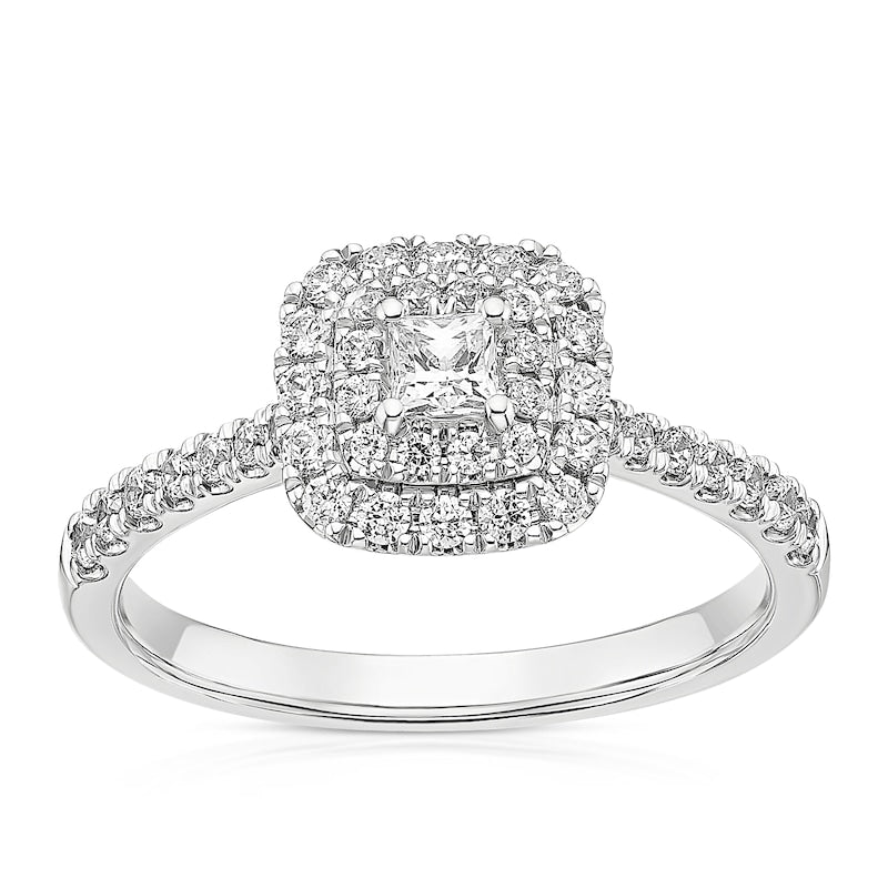 Engagement Ring Platinum Cushion Shaped 0.50ct Diamond Ring