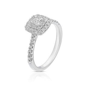 Engagement Ring Platinum Cushion Shaped 0.50ct Diamond Ring
