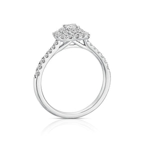 Engagement Ring Platinum Cushion Shaped 0.50ct Diamond Ring