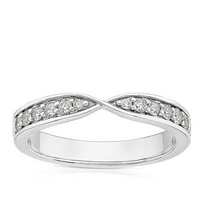 Platinum Pinched Eternity 0.25ct Diamond Ring
