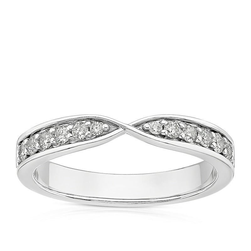 Platinum Pinched Eternity 0.25ct Diamond Ring