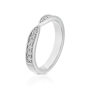 Platinum Pinched Eternity 0.25ct Diamond Ring