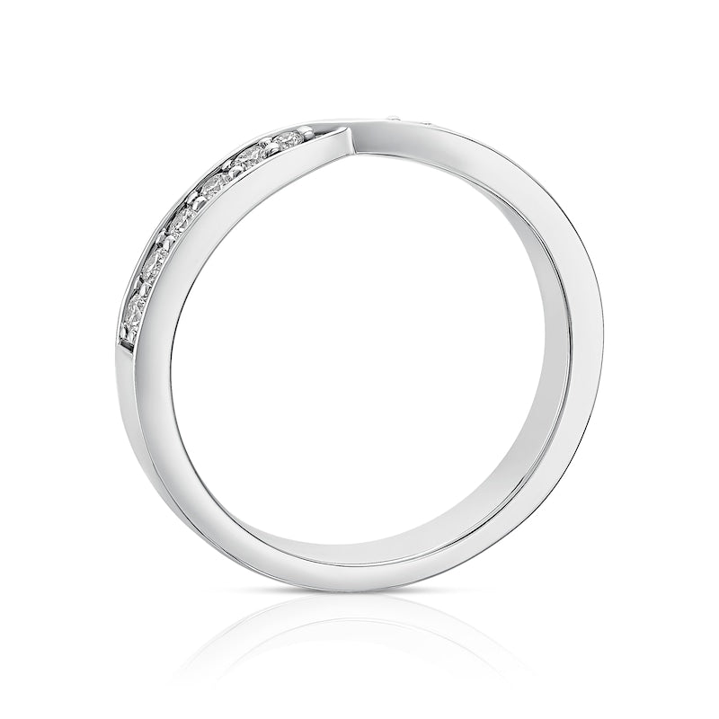 Platinum Pinched Eternity 0.25ct Diamond Ring