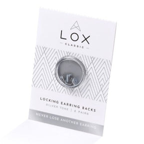 LOX Silver Tone 2 Pairs Of Earrings Backs