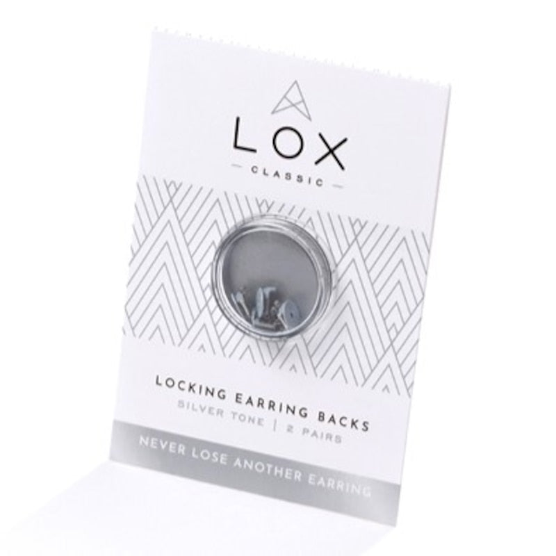 LOX Silver Tone 2 Pairs Of Earrings Backs