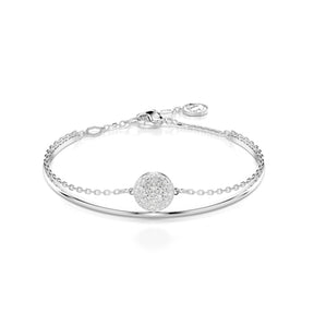 Swarovski Sublima Silver Tone 6.7" Crystal Cluster Bangle