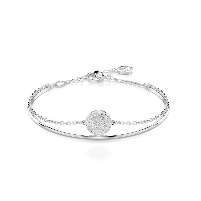 Swarovski Sublima Silver Tone 6.7" Crystal Cluster Bangle