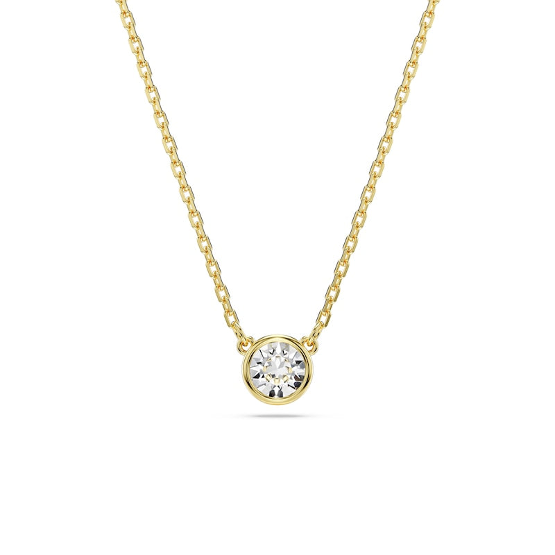 Swarovski Imber Gold Tone 15+3" Bezel Set Pendant Necklace