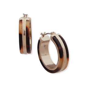 Lauren Ralph Lauren Gold Tone 20mm Tortoise Hoop Earrings