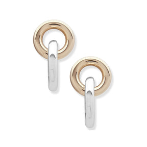 Lauren Ralph Lauren Gold Tone & Silver Tone Interlink Drop Earrings