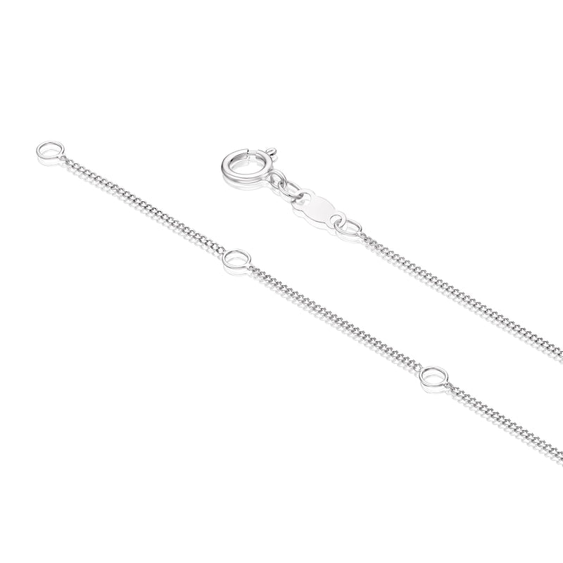 Sterling Silver 16+2" 0.10ct Diamond Heart Shaped Cluster Necklace