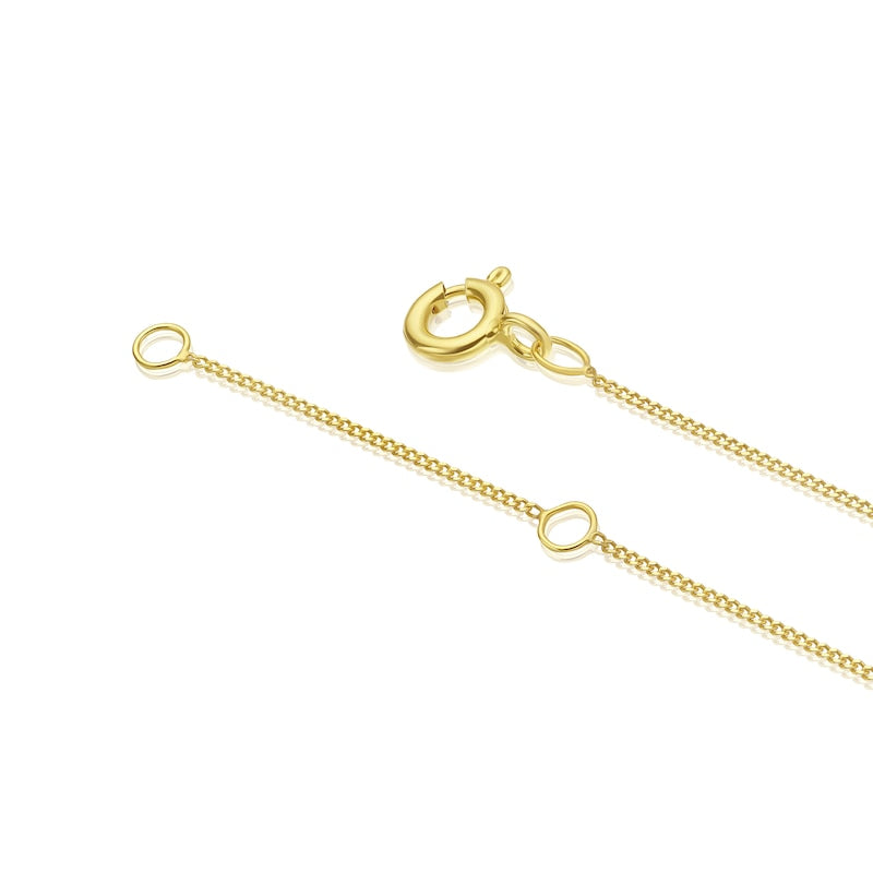 9ct Yellow Gold 18" Diamond Heart Shaped Pendant Necklace