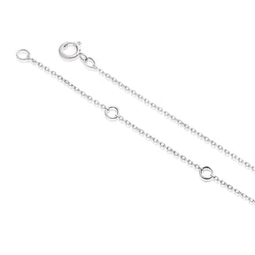 9ct White Gold 18" Diamond Open Clover Shaped Pendant Necklace