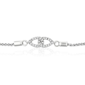 Sterling Silver 0.10ct Diamond Interlink Pear Shaped Bolo Bracelet