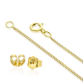 9ct Yellow Gold 0.25ct Diamond Earring & Necklace Jewellery Set