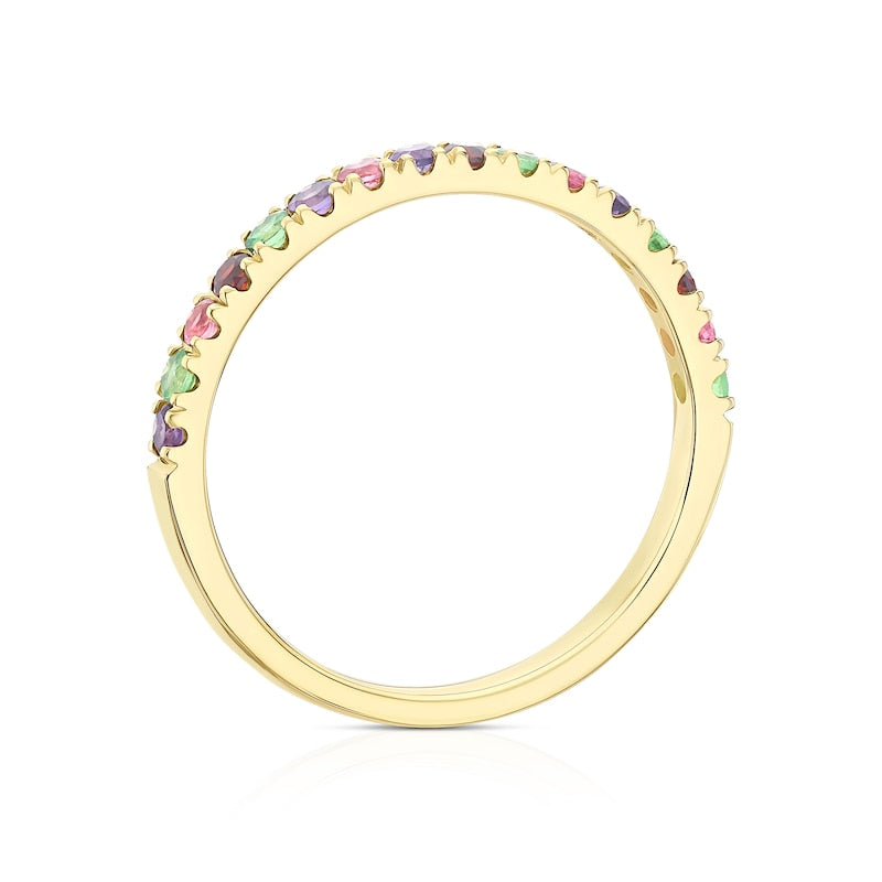 9ct Yellow Gold Multi Gemstone Eternity Ring