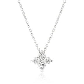 9ct White Gold 18" 0.25ct Diamond Pendant Necklace