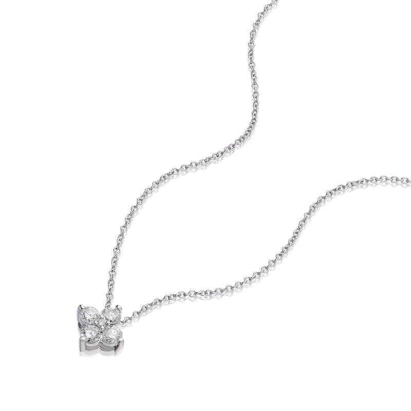 9ct White Gold 18" 0.25ct Diamond Pendant Necklace