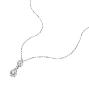 9ct White Gold 18" 0.15ct Diamond Pear Shaped Pendant