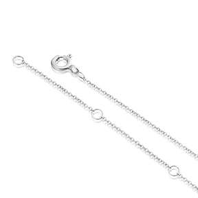 9ct White Gold 18" 0.15ct Diamond Pear Shaped Pendant