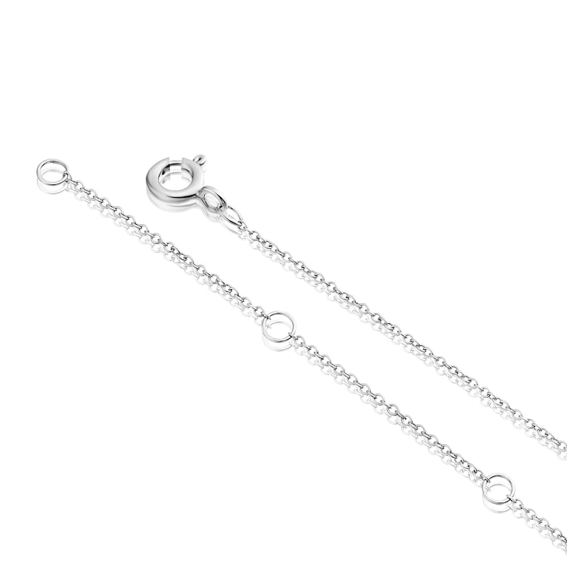 9ct White Gold 18" 0.15ct Diamond Pear Shaped Pendant