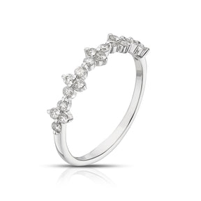 9ct White Gold 0.30ct Diamond Floral Fashion Ring