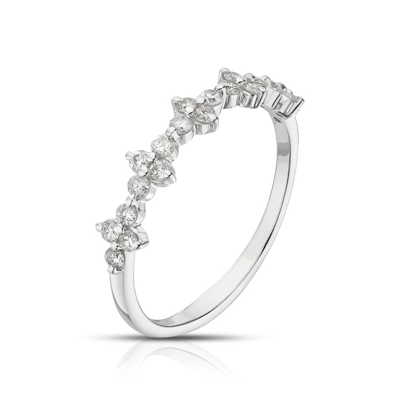 9ct White Gold 0.30ct Diamond Floral Fashion Ring