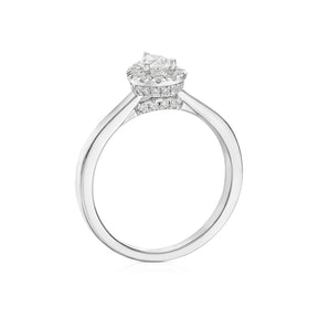 Engagement Ring 18ct White Gold & Platinum Pear Shaped 0.50ct Diamond Ring