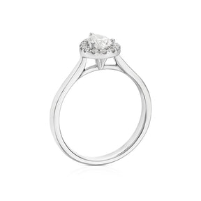 Engagement Ring Origin Platinum Pear Shaped Halo 0.50ct Diamond Ring