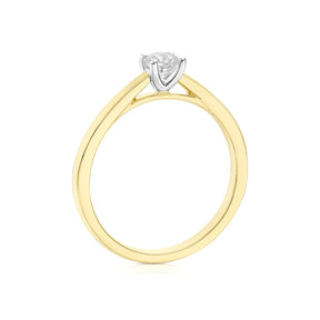 Engagement Ring The Diamond Story 18ct Yellow Gold Solitaire 0.25ct Diamond Ring