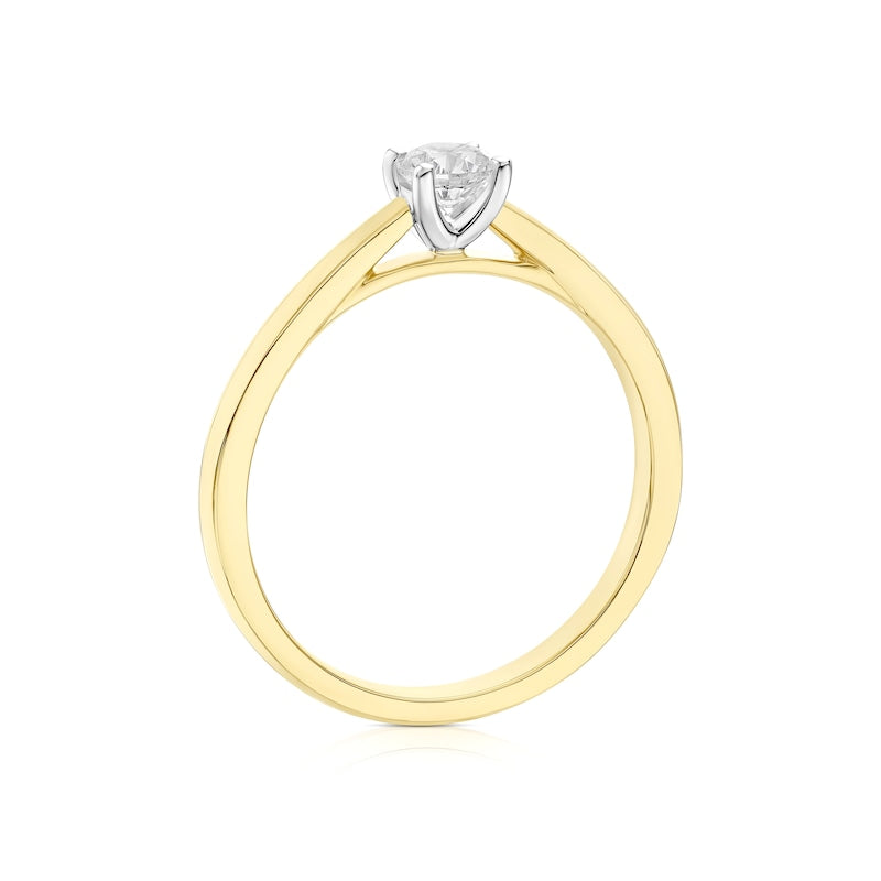 Engagement Ring The Diamond Story 18ct Yellow Gold Solitaire 0.25ct Diamond Ring