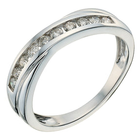 9ct White Gold Crossover Eternity 0.33ct Diamond Ring