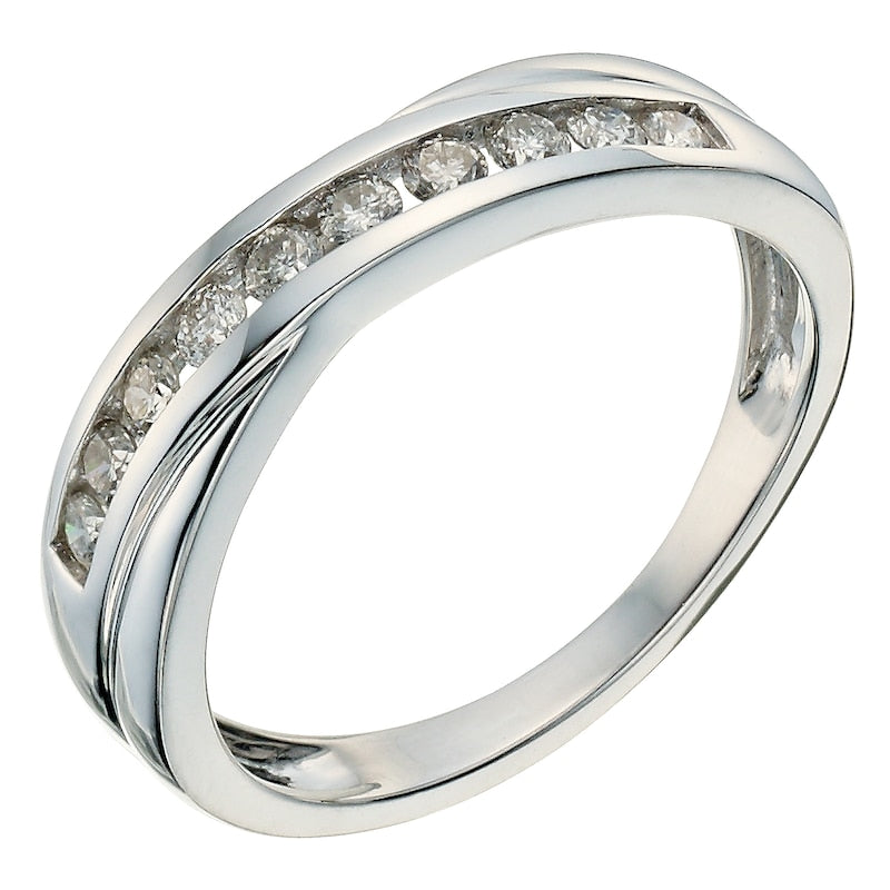 9ct White Gold Crossover Eternity 0.33ct Diamond Ring