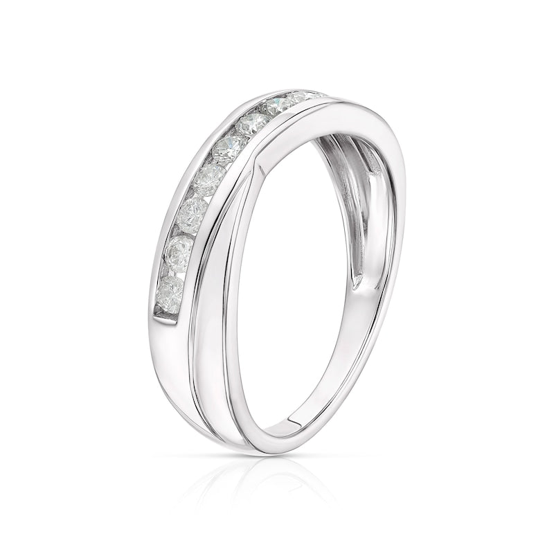 9ct White Gold Crossover Eternity 0.33ct Diamond Ring