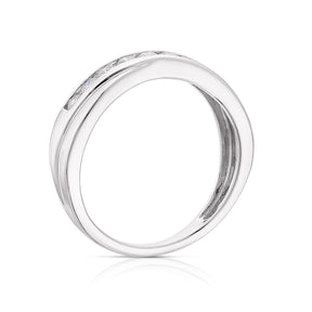 9ct White Gold Crossover Eternity 0.33ct Diamond Ring