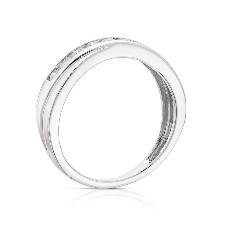 9ct White Gold Crossover Eternity 0.33ct Diamond Ring