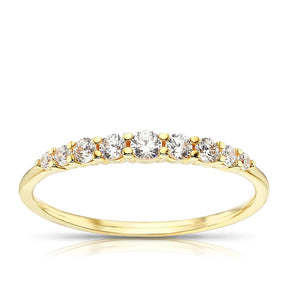9ct Yellow Gold Graduated Cubic Zirconia Ring