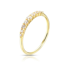 9ct Yellow Gold Graduated Cubic Zirconia Ring