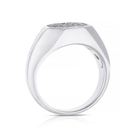 Sterling Silver & Black Cubic Zirconia Signet Ring