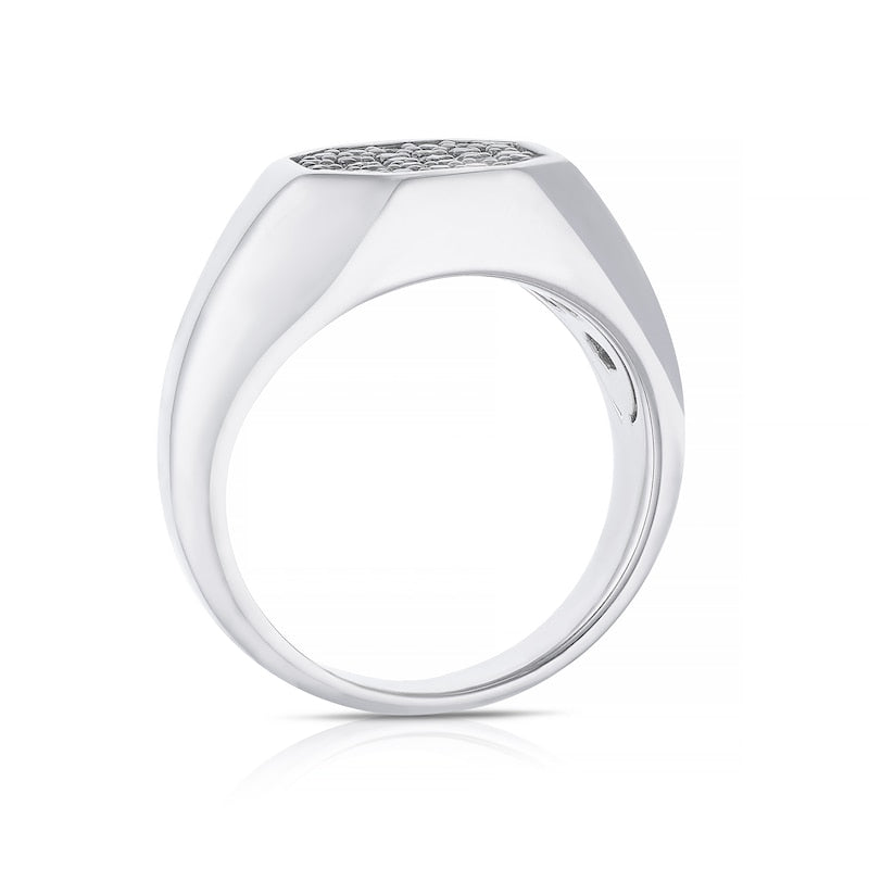 Sterling Silver & Black Cubic Zirconia Signet Ring