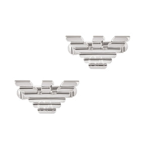 Emporio Armani Stainless Steel Logo Toggle Cufflinks