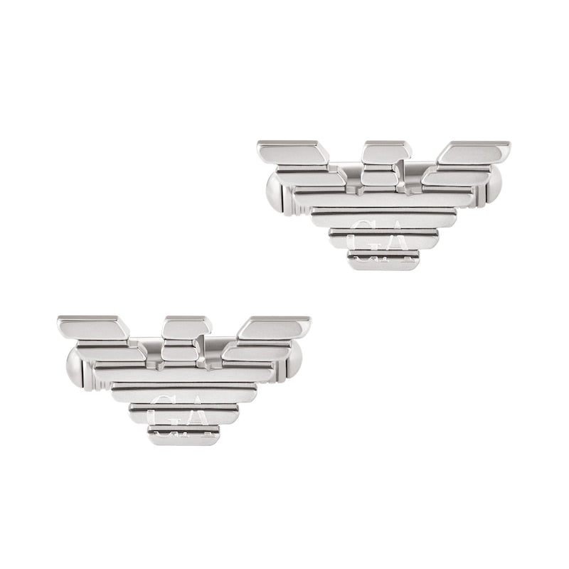 Emporio Armani Stainless Steel Logo Toggle Cufflinks
